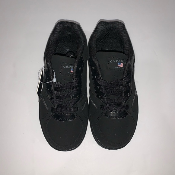 US Polo Assn Lyon Boy Shoes Black Charcoal size 1 - Picture 1 of 4